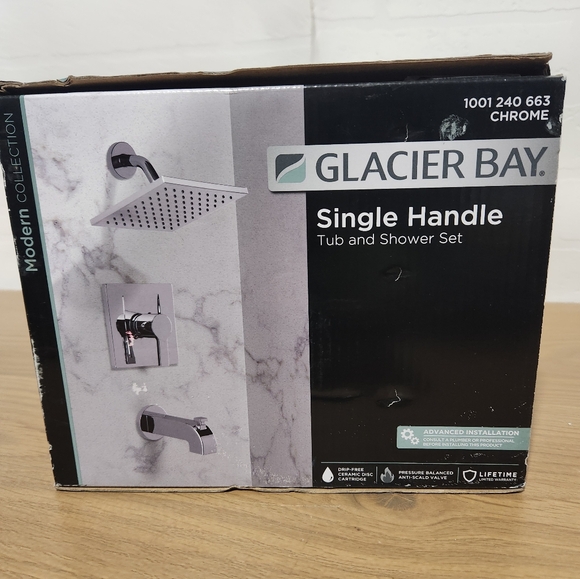 Glacier Bay Modern Single-Handle 1-Spray Tub Shower Faucet (1001 240 663) Chrome